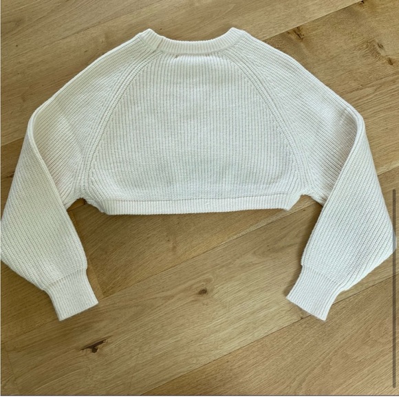 Storets Ivory Rib Knit Crop Sweater Long Sleeve S - Picture 4 of 4